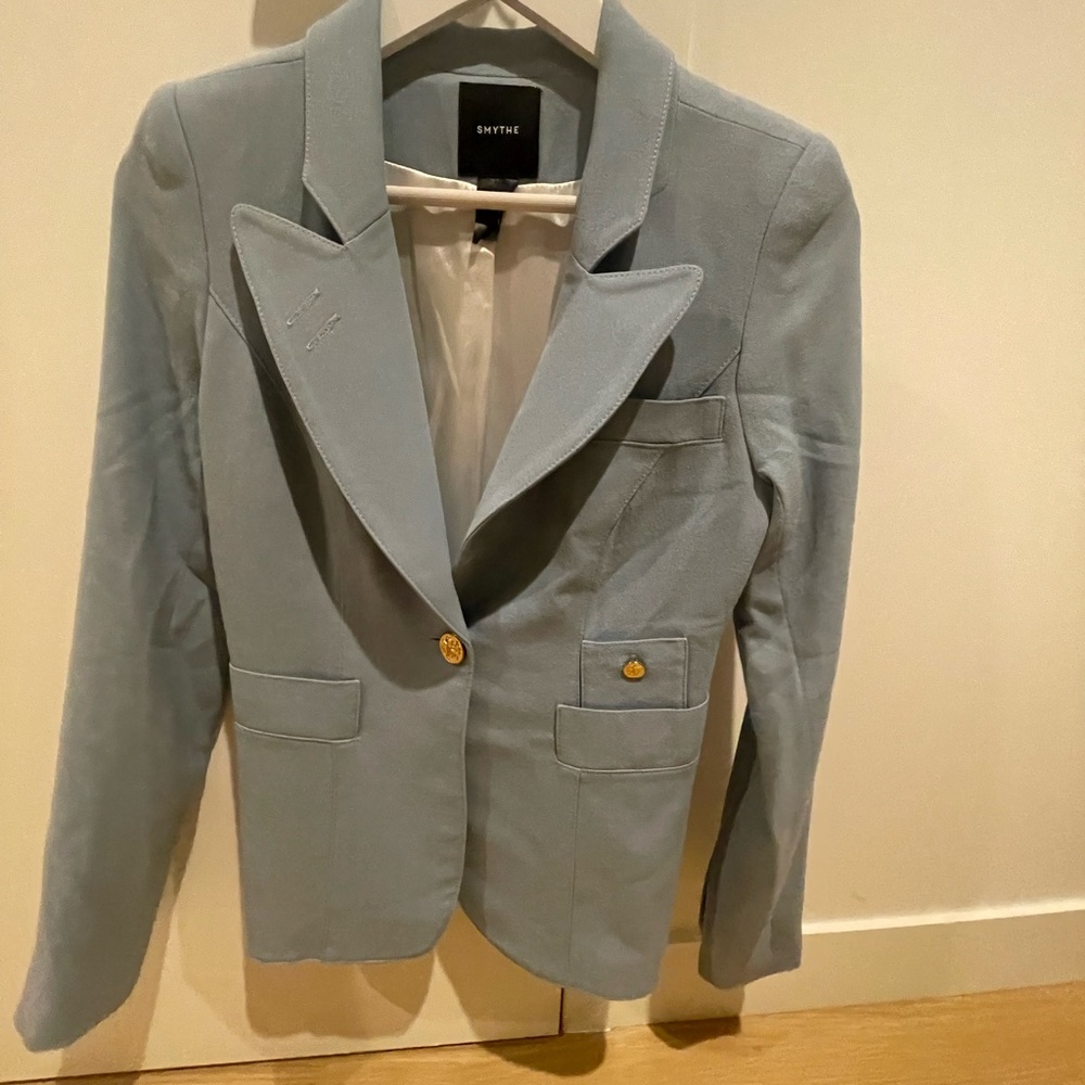 Smythe Light Blue Blazer with Gold Buttons